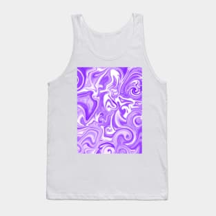 Fluid Purple and White Swirly Pattern Tank Top